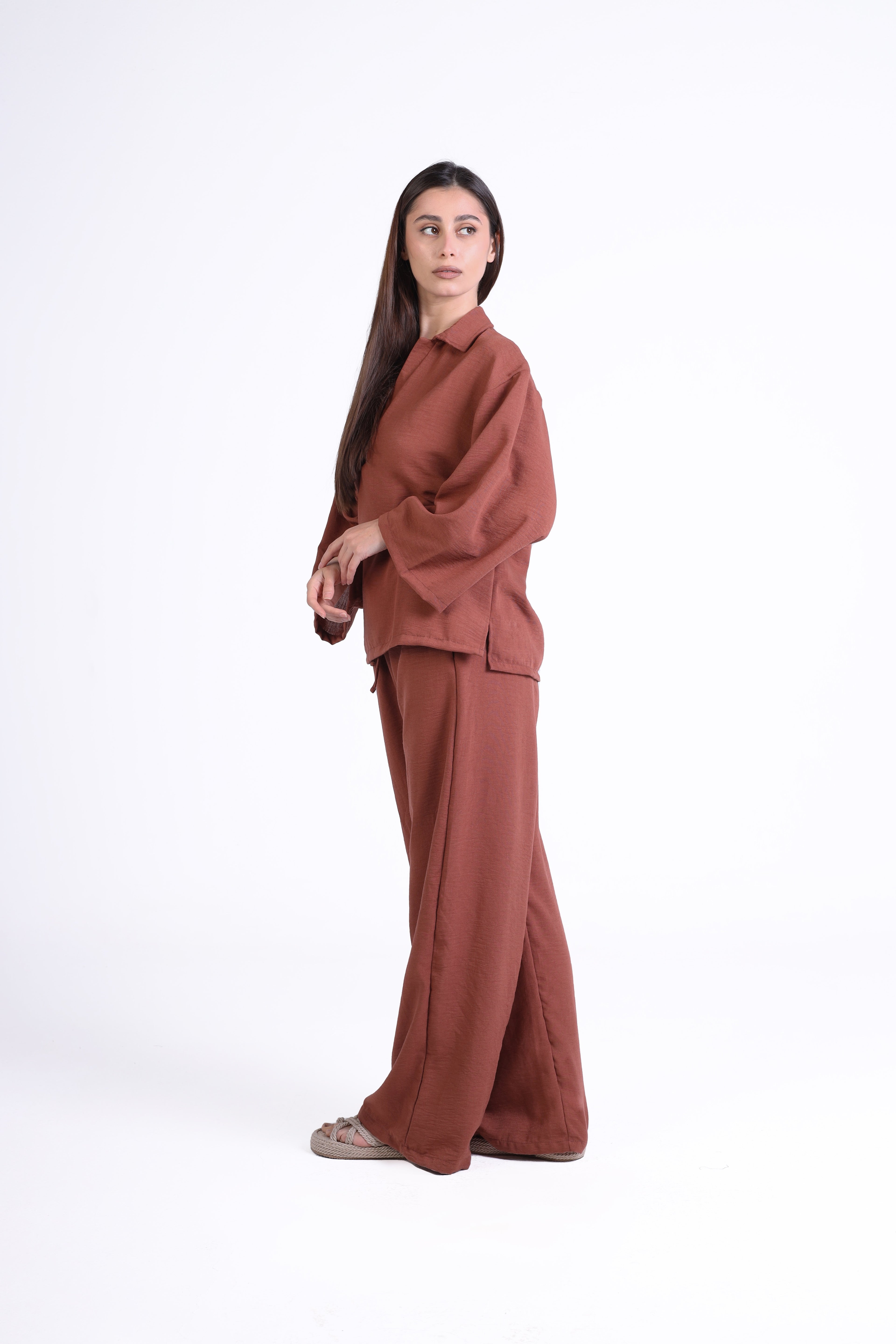 Refined Linen V-Neck Blouse