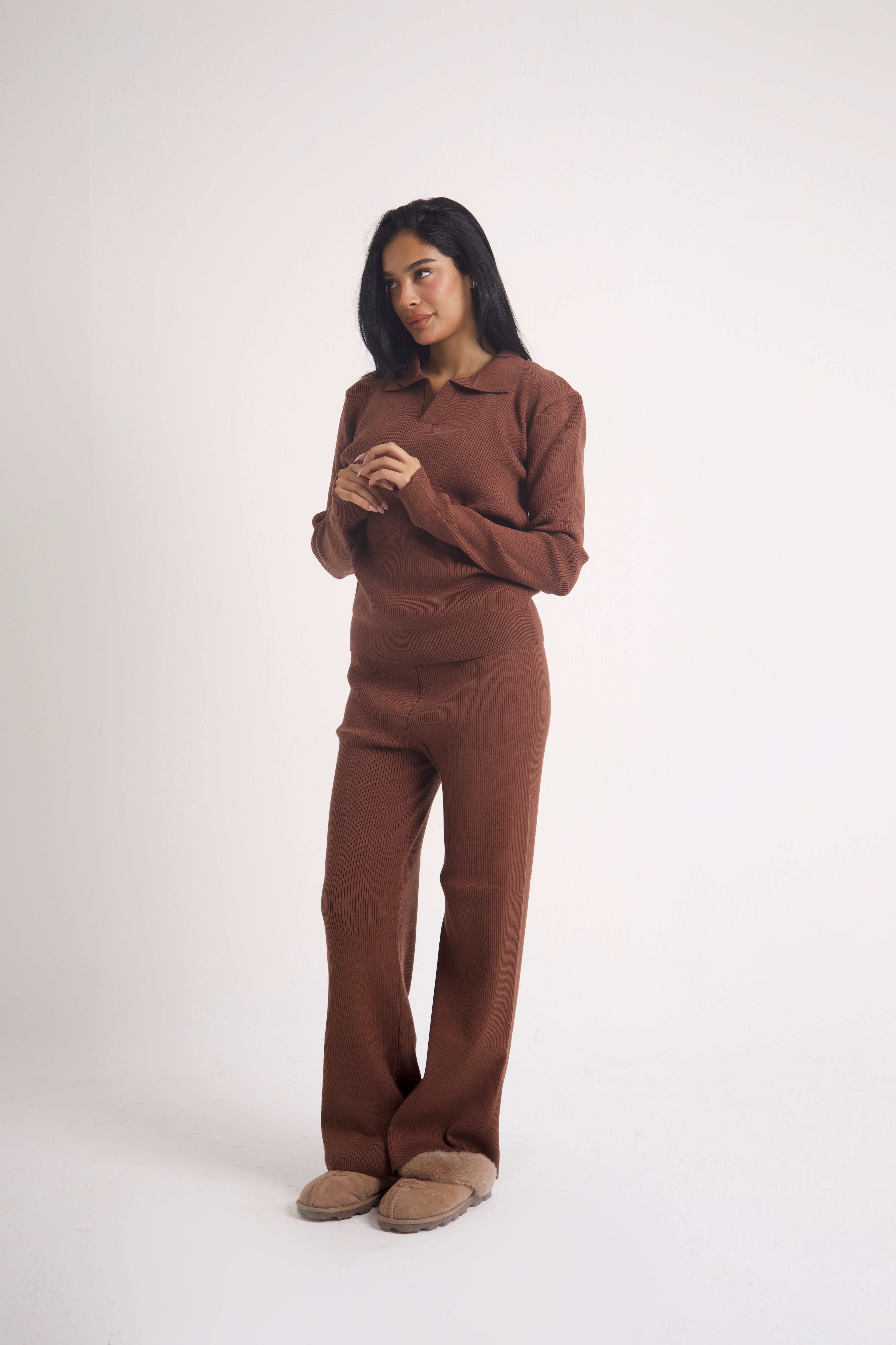 RIB KNIT TROUSERS