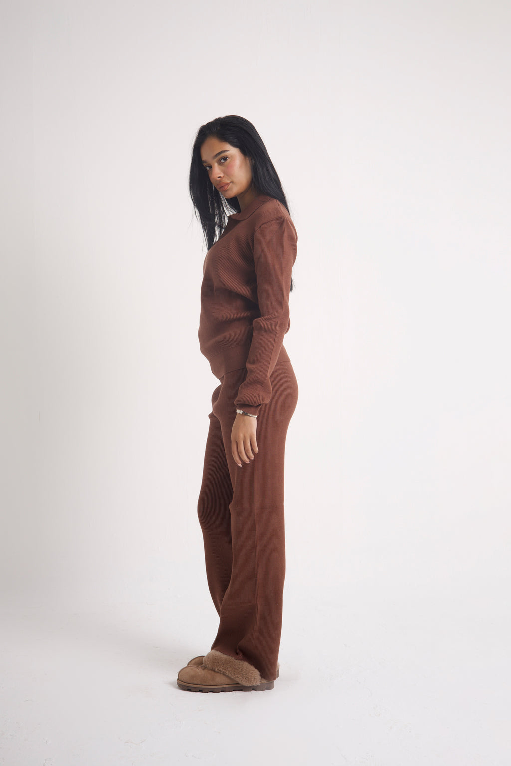 RIB KNIT TROUSERS