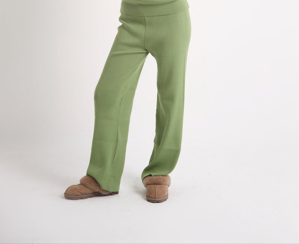 RIB KNIT TROUSERS