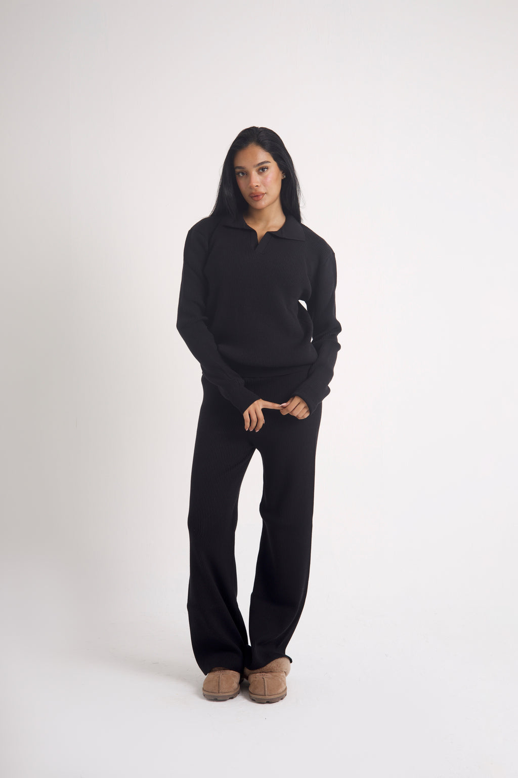 RIB KNIT TROUSERS