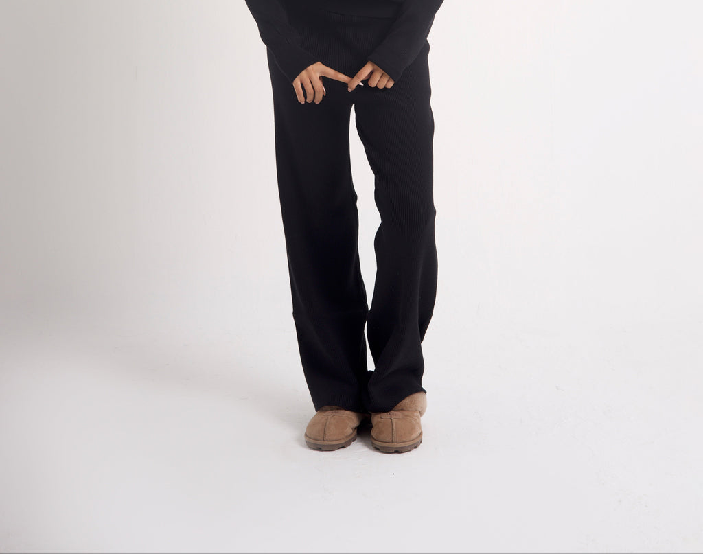 RIB KNIT TROUSERS