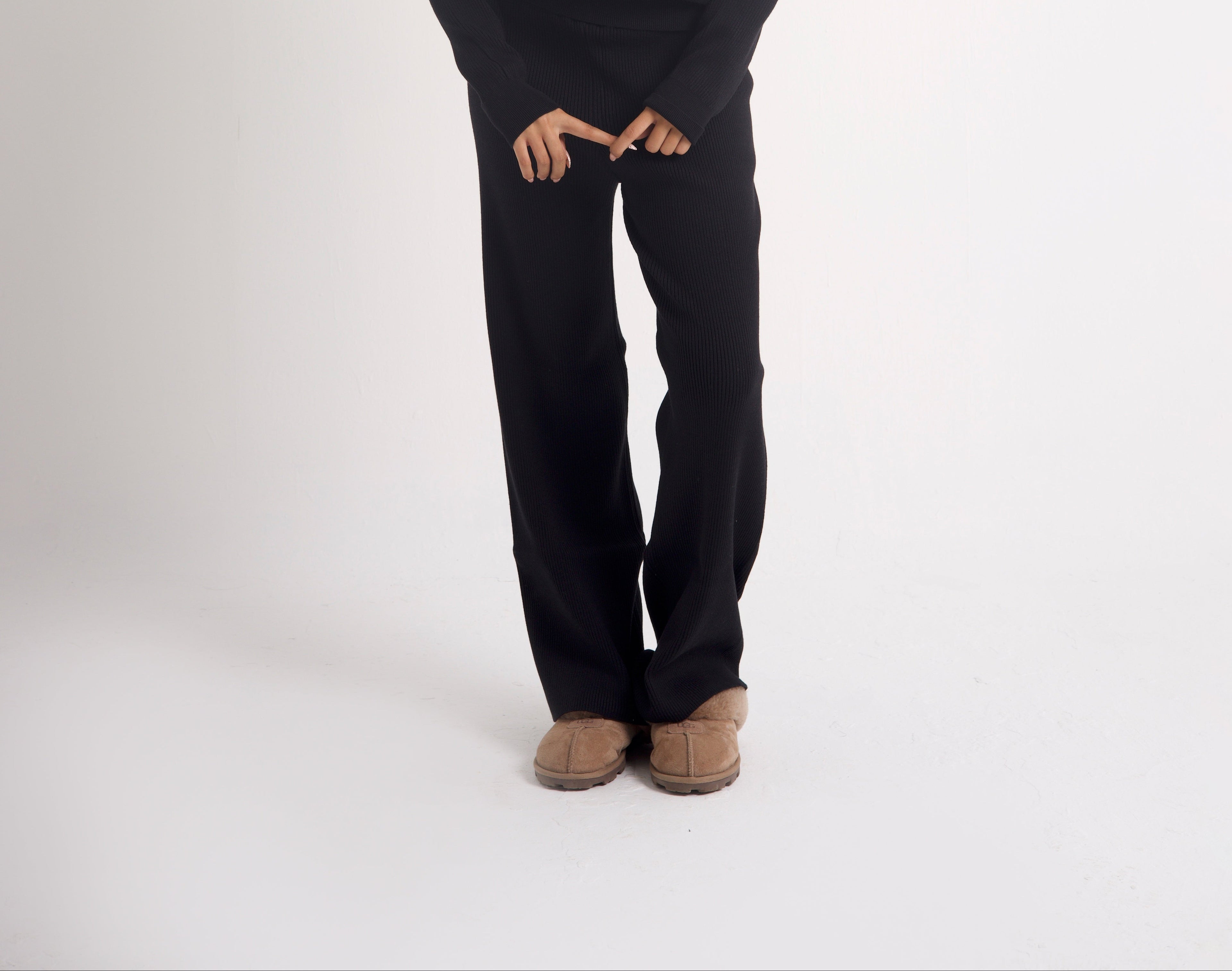 RIB KNIT TROUSERS