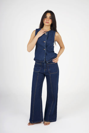 DENIM VEST SET