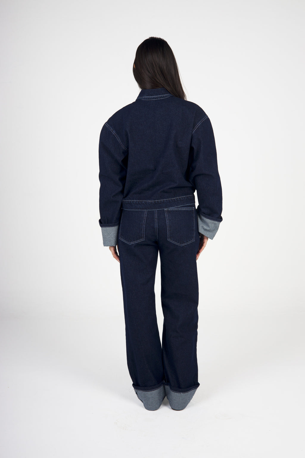 Folded Up Dark Navy jeans