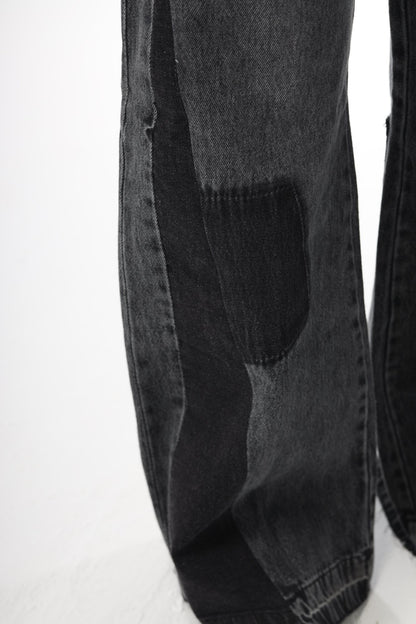 Grey/Black Patchwork jeans