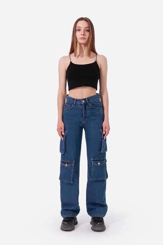 Jeans Multiple Pockets Cargo