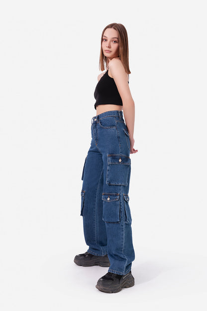 Jeans Multiple Pockets Cargo