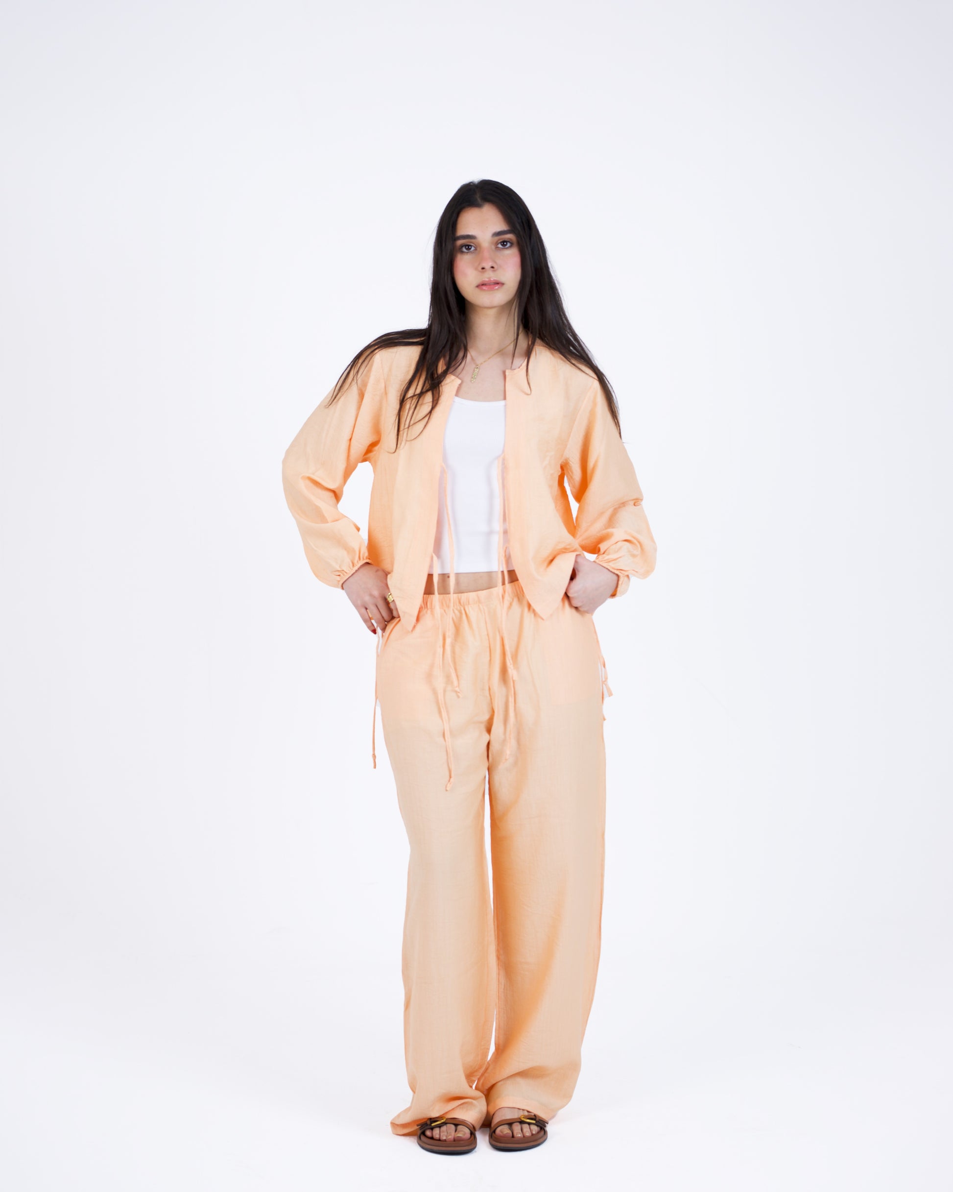 Soft Linen Tie-Front Shirt