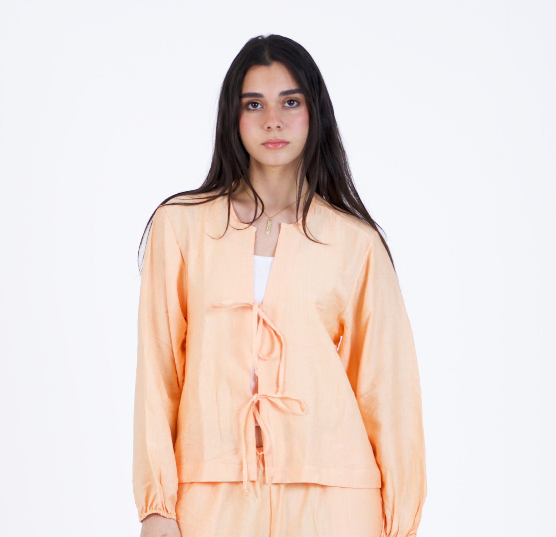Soft Linen Tie-Front Shirt