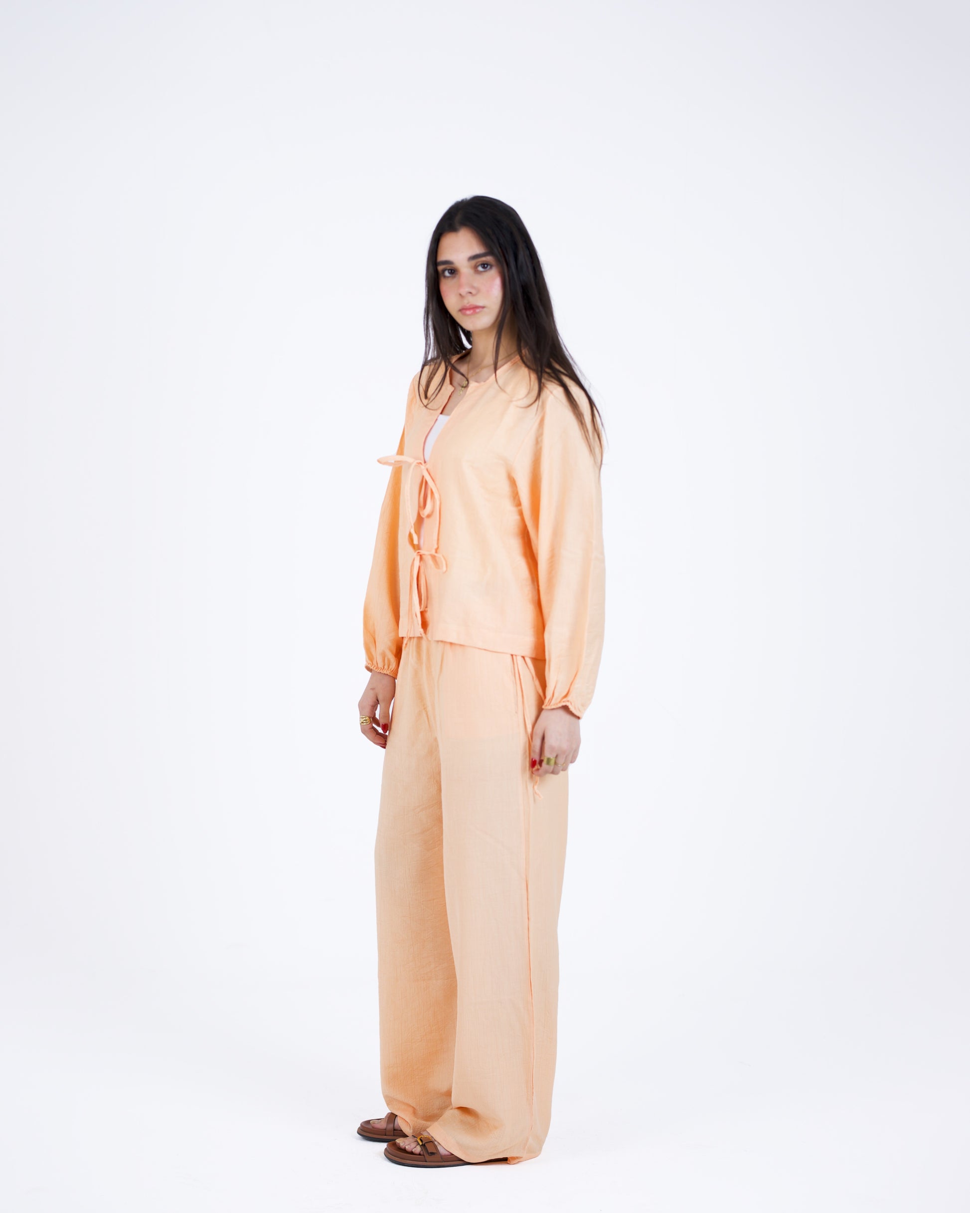 Soft Linen Tie-Front Shirt