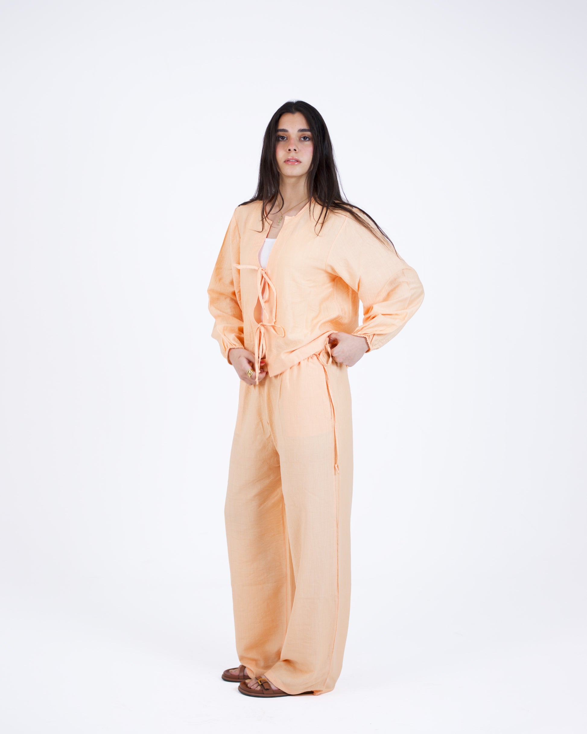 Soft Linen Tie-Front Shirt