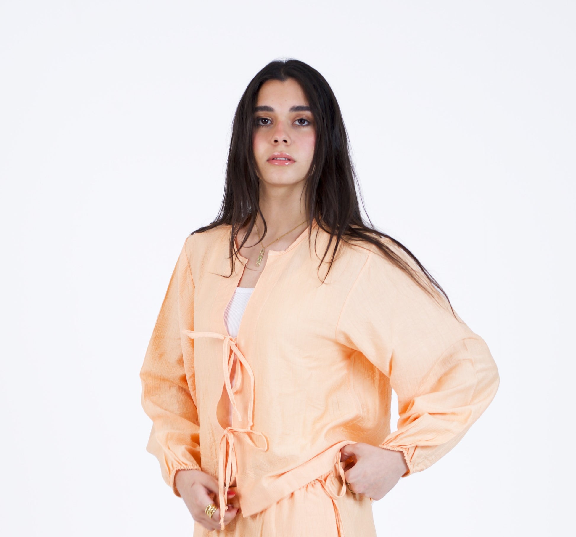 Soft Linen Tie-Front Shirt