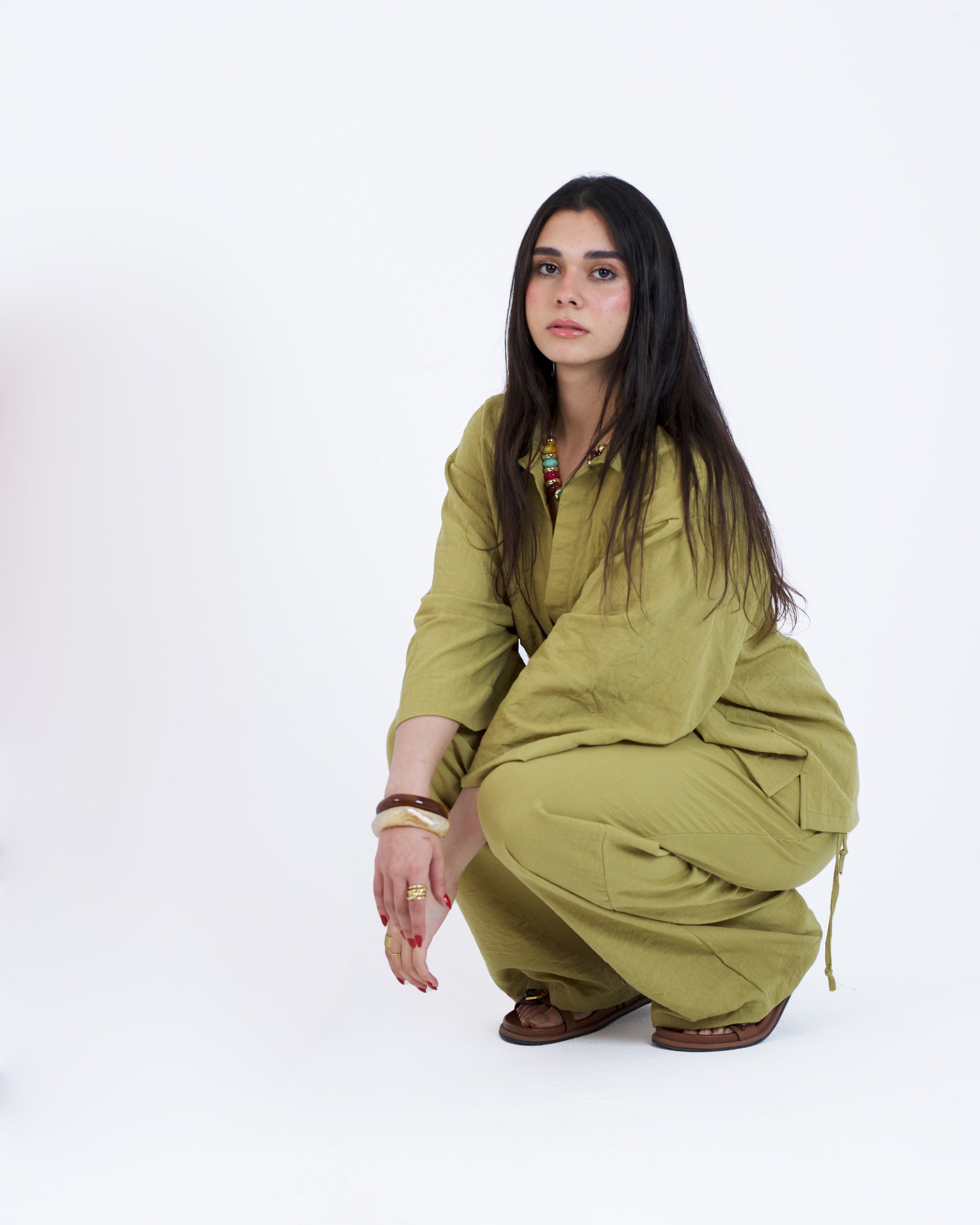 Refined Linen V-Neck Blouse