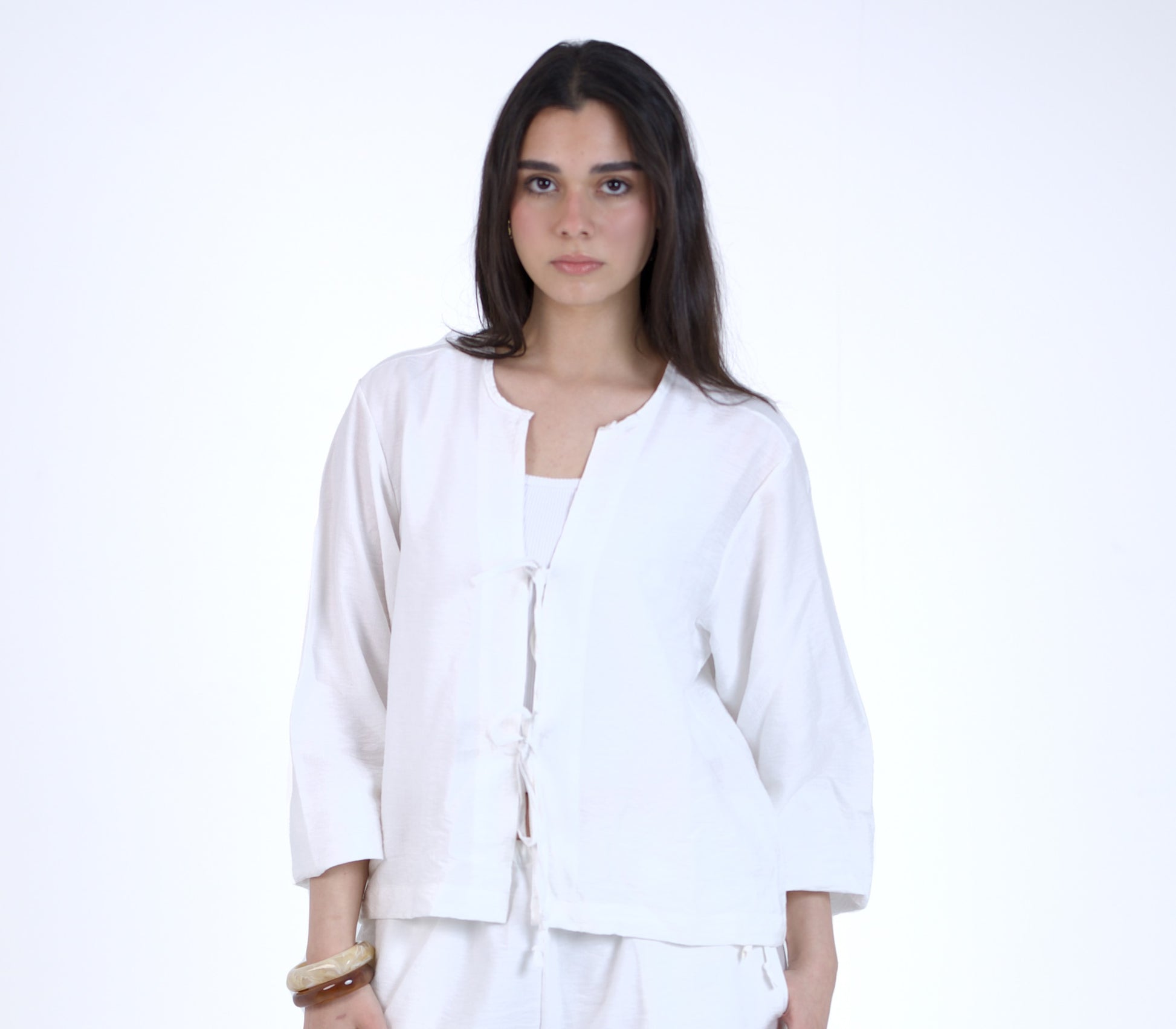 Soft Linen Tie-Front Shirt