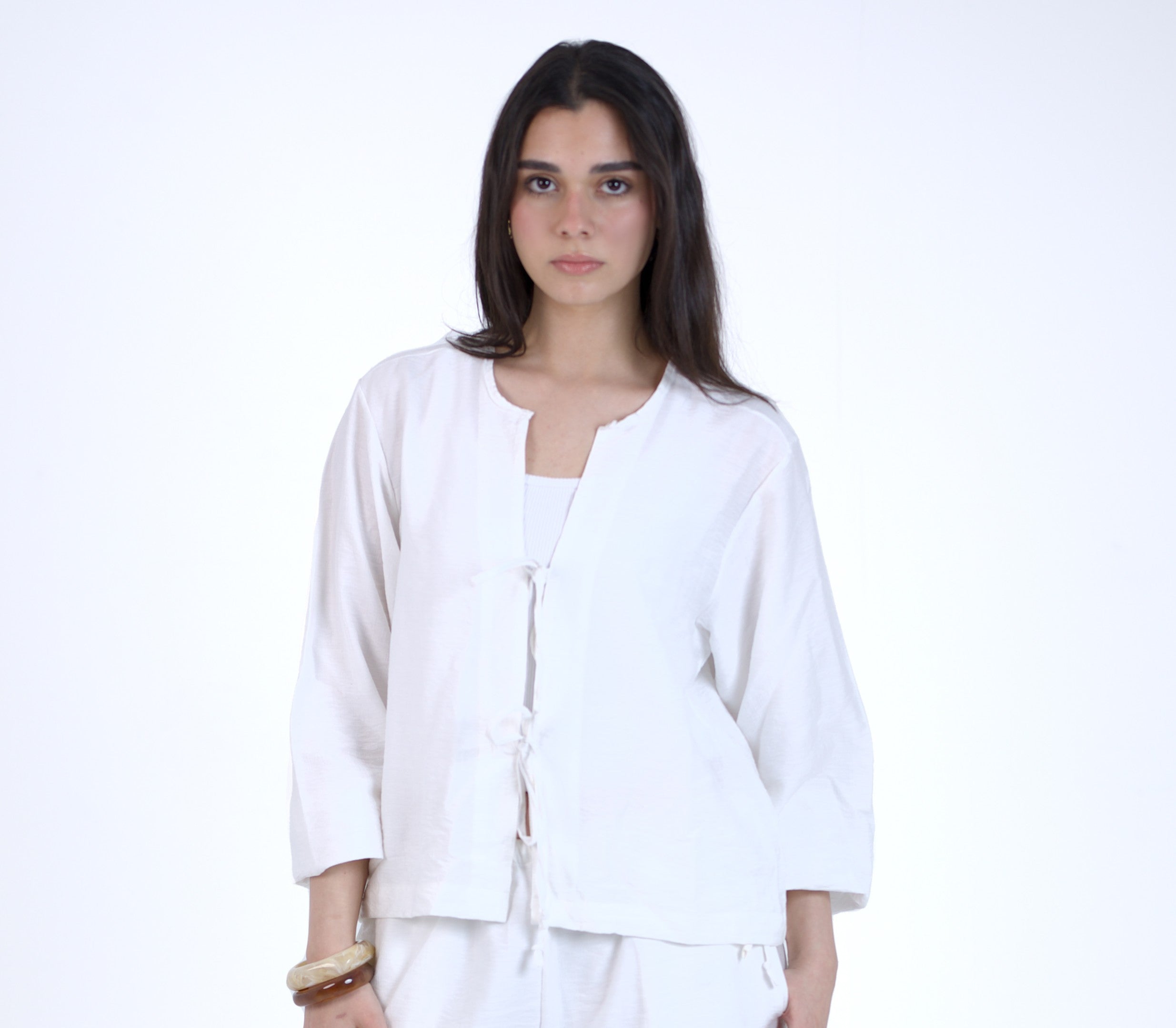 Soft Linen Tie-Front Shirt