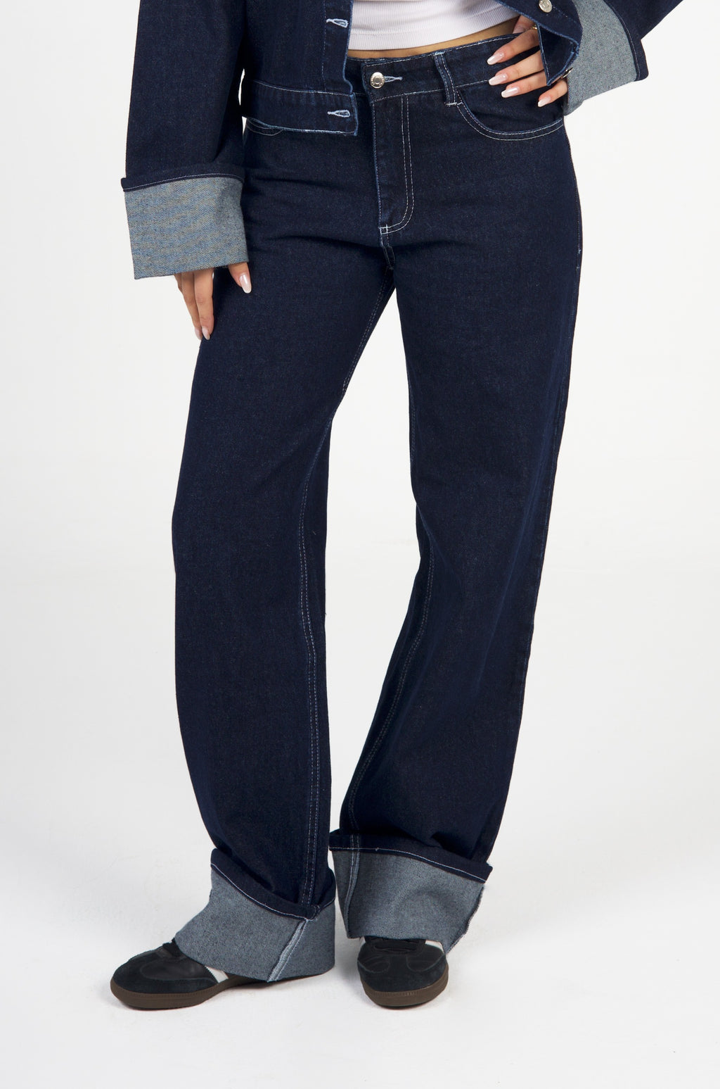 Folded Up Dark Navy jeans