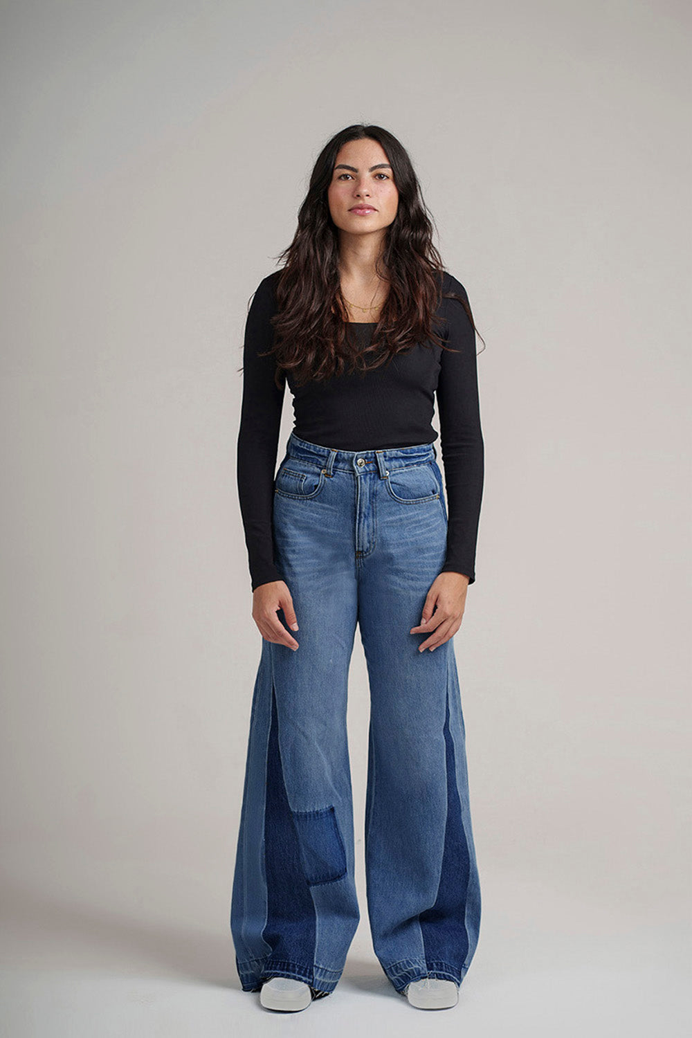 Dark Patchwork Jeans