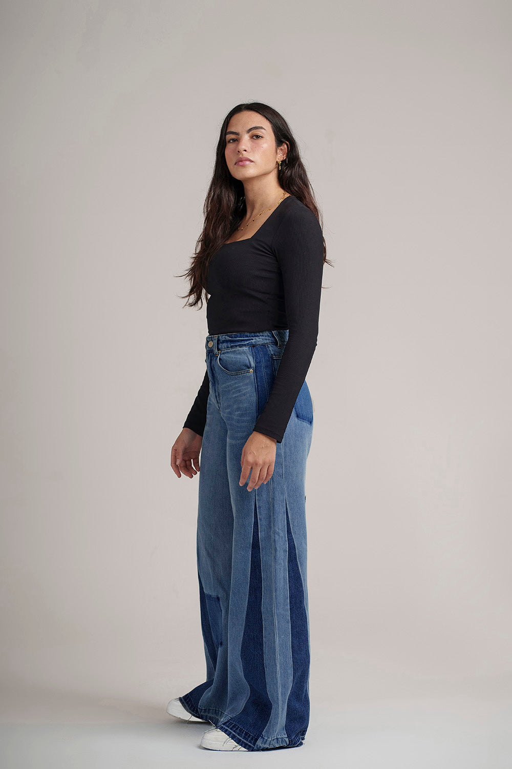 Dark Patchwork Jeans