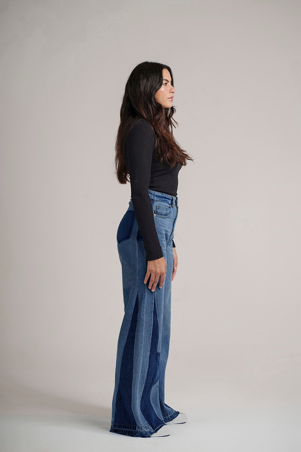 Dark Patchwork Jeans