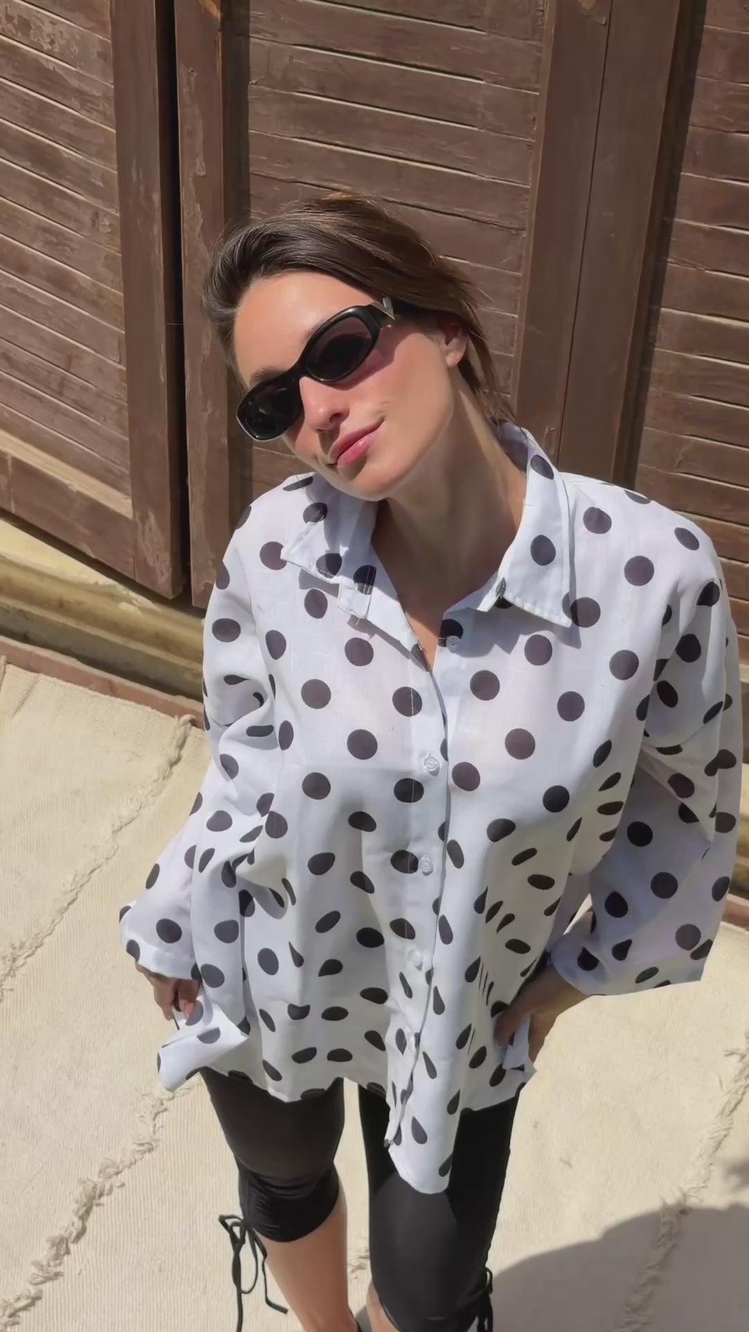 POLKA DOT LINEN SHIRT