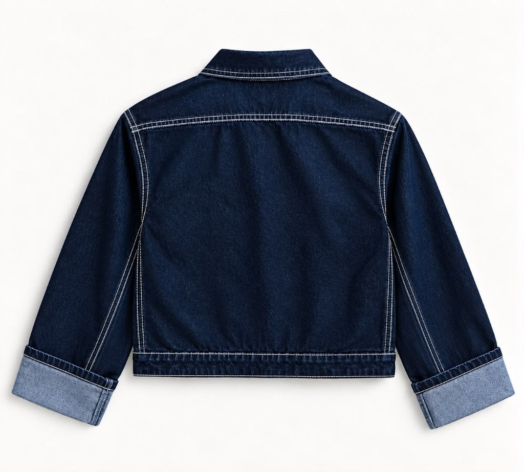 Denim folded up jacket - back